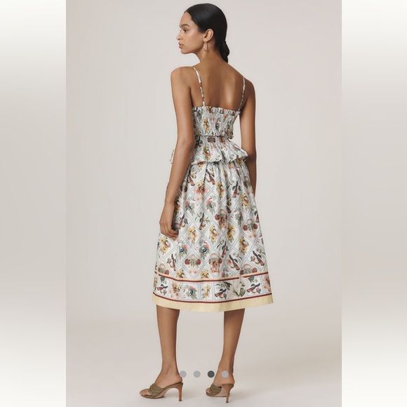 Anthropologie NWT Smocked Peplum Midi Dress size M. - Picture 4 of 16